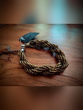 Source Unknown Braided Bead Bracelet - Gold